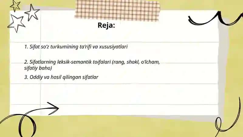 SIFAT SO‘Z TURKUMI 2