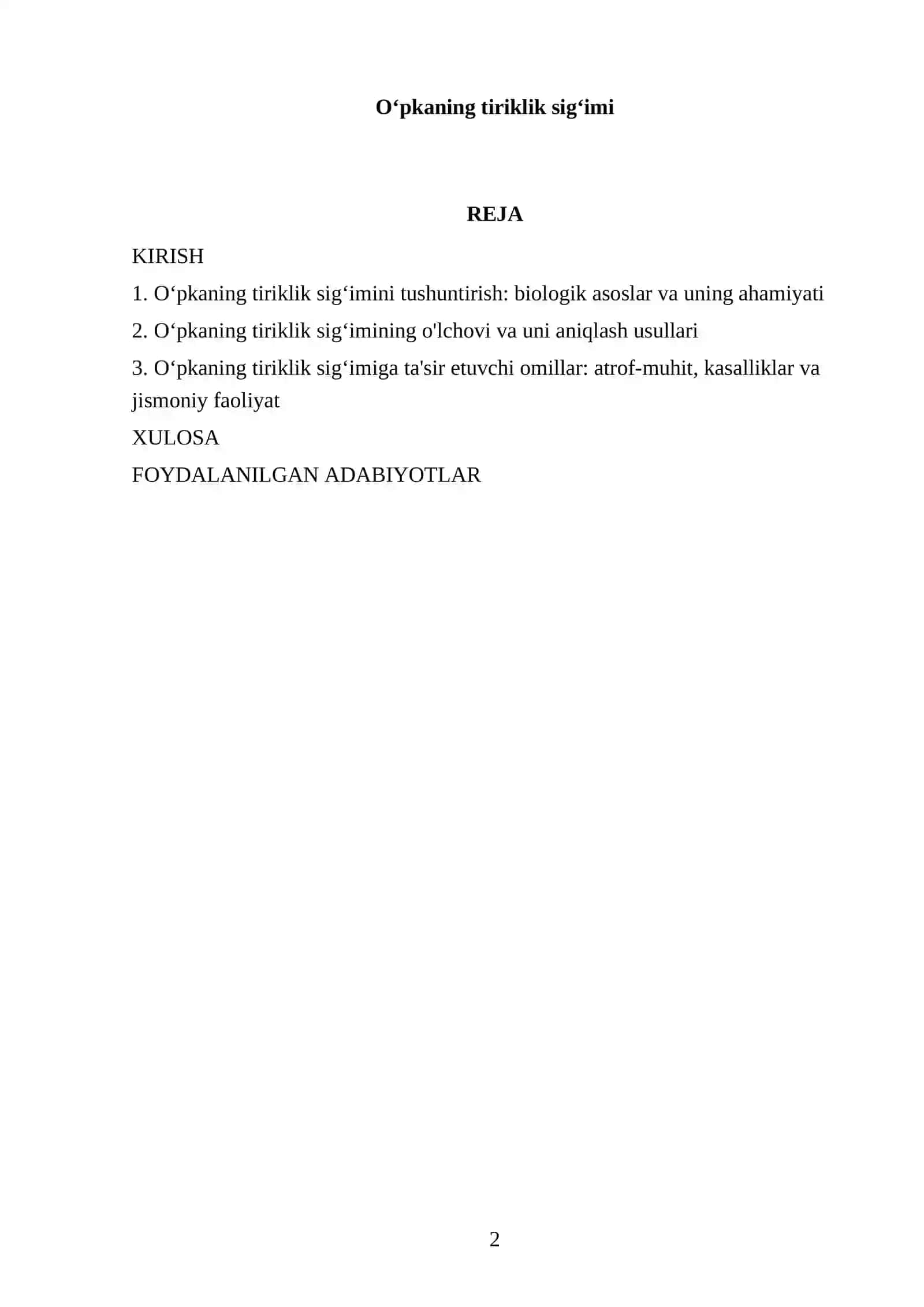 O'pkaning tiriklik sigʻimi 2