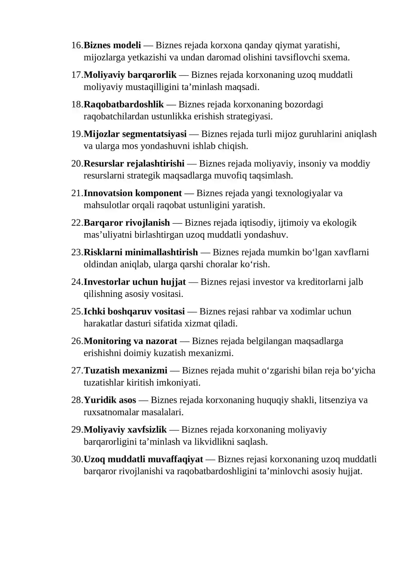 Biznes rejaning mohiyati, maqsadi va vazifalari 2