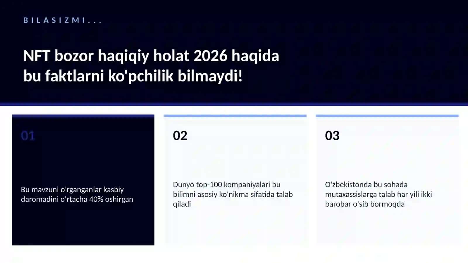 NFT bozor haqiqiy holat 2026 2