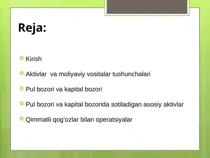 AKTIVLAR VA MAJBURIYATLAR 2