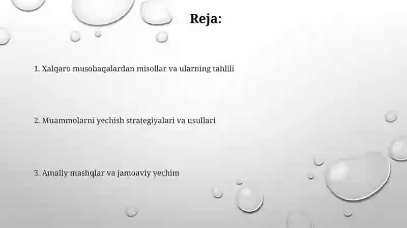 Xalqaro musobaqalar 2