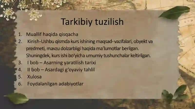“Oʻnta negir bolasi asarida ilgari surilgan gʻoyalar tahlili” 2