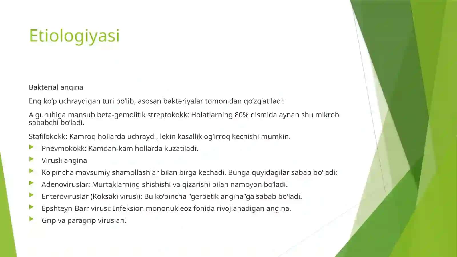 Angina  (o‘tkirtonzillit) 2