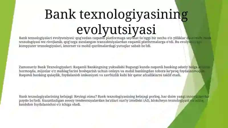 Zamonaviy Bank Texnologiyalari 2