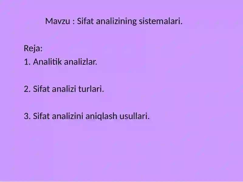Sifat analizining sistemalari 2