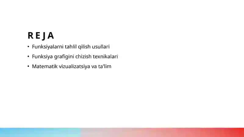 Matematik usullar va funksiyalar 2