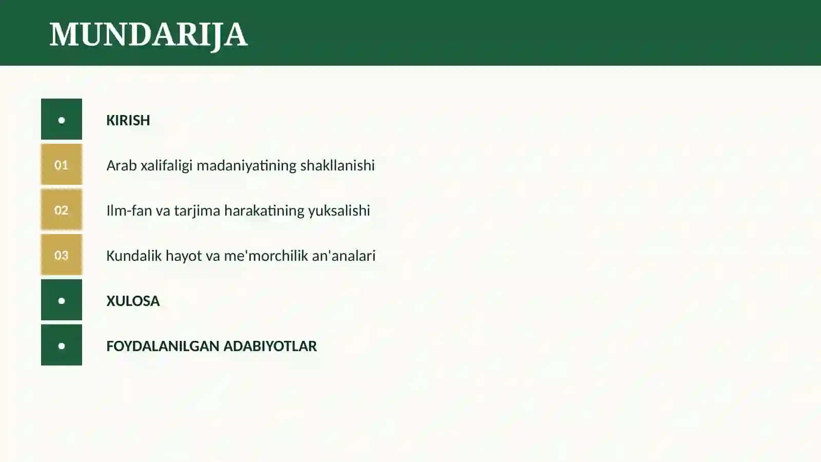 ARAB XALIFALIGI MADANIYATI 2