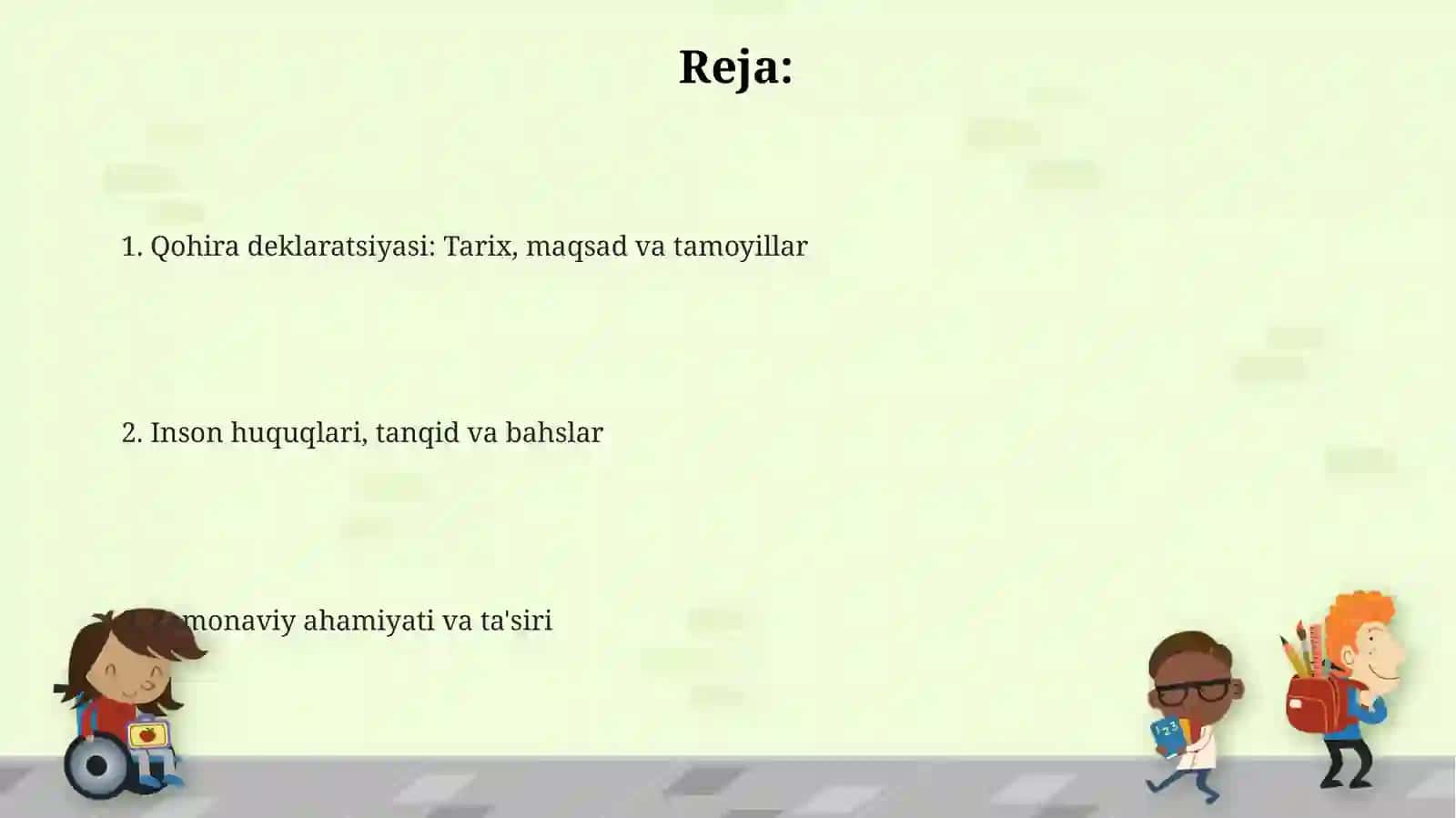 Qohira deklaratsiyasi tarixi va mazmuni 2