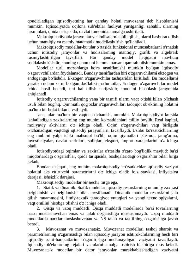 Makroiqtisodiy o'zgaruvchilarga kutishlarning ta'siri 2
