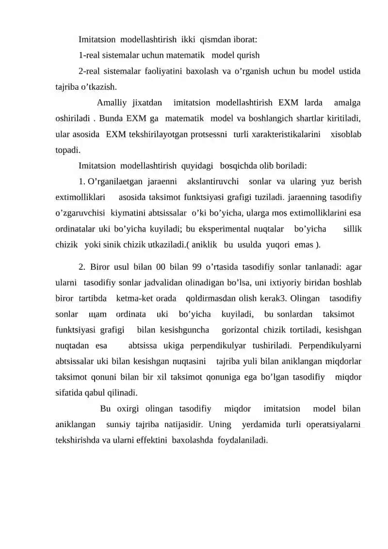 Immitatsion modellar va ularning turlari 2