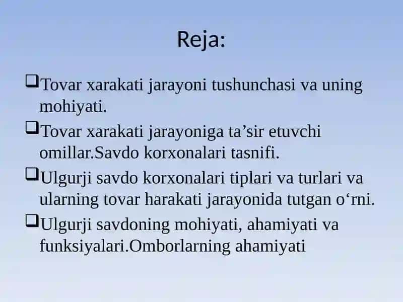 TOVAR O‘TKAZUVCHI BO‘G‘INLAR, MUOMALA SOHASI VA UNING TASHKILIY SHAKLLARI 2
