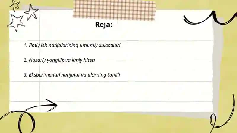 Ilmiy ish natijalari 2
