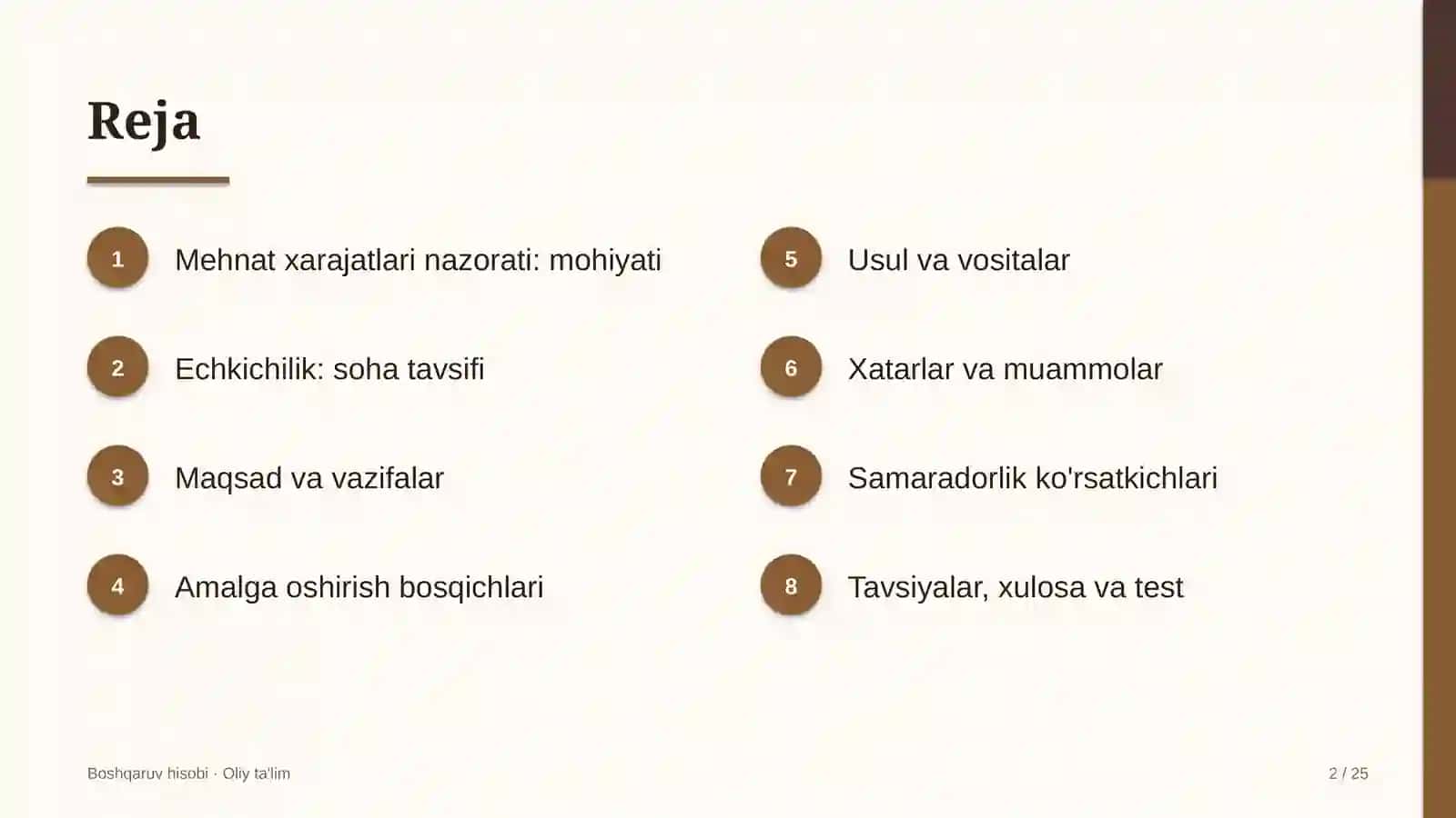 echkichilikda mehnat xarajatlarini nazorat qilish 3868 2