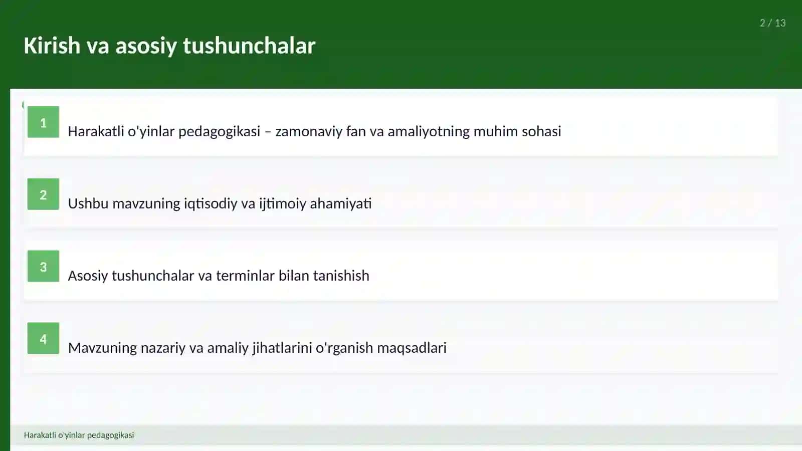 Harakatli o'yinlar pedagogikasi 2