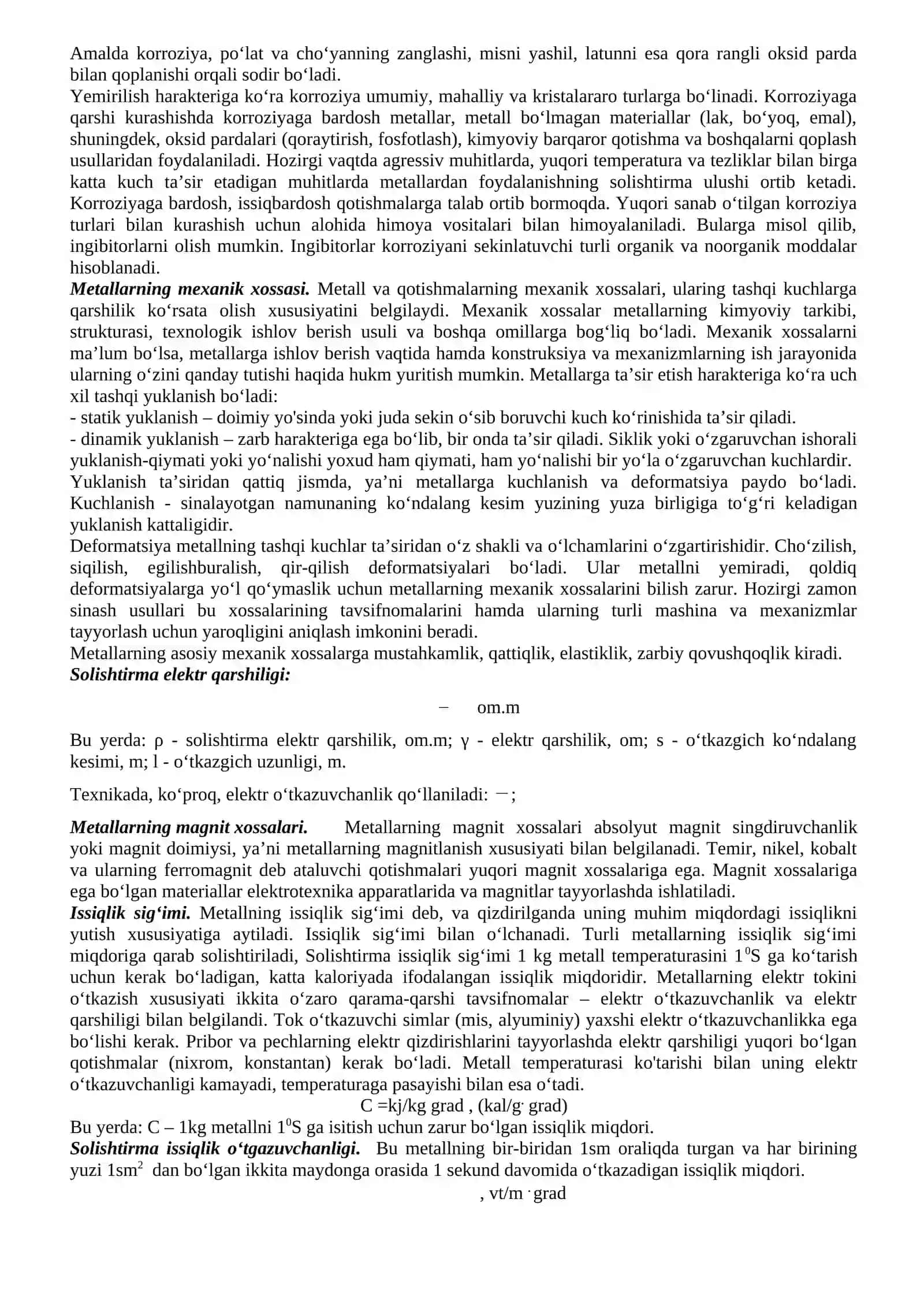 Metall va qotishmalarning xossalari 2