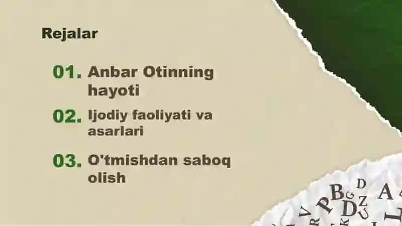 Anbar Otin hayoti va ijodi 2