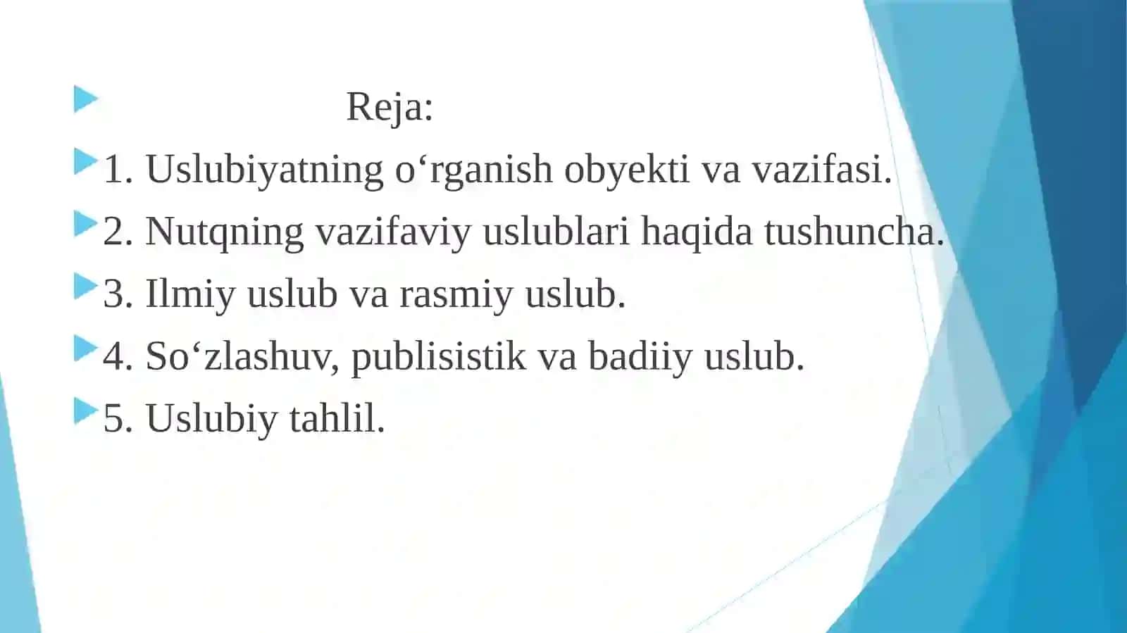 Nutq uslublari (Stilistika) 2
