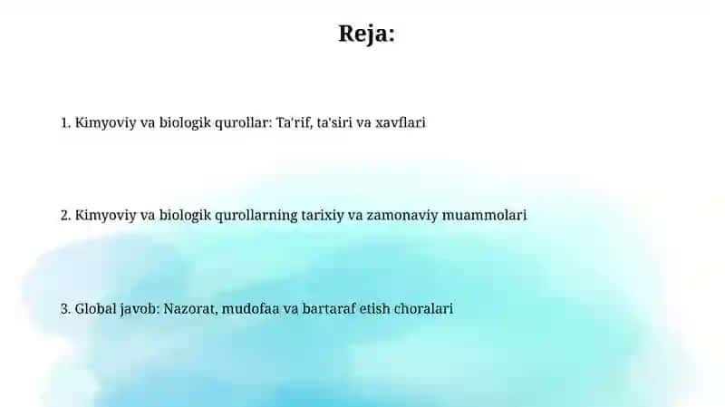 Kimyoviy va biologik qurollar 2