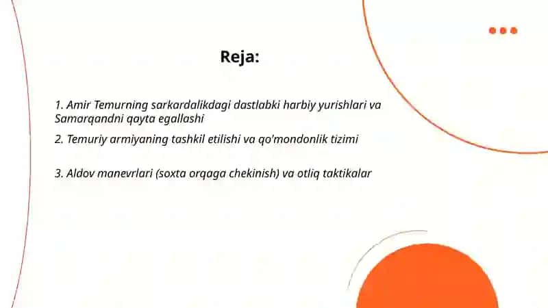Amir Temurning sarkardalik faoliyati 2