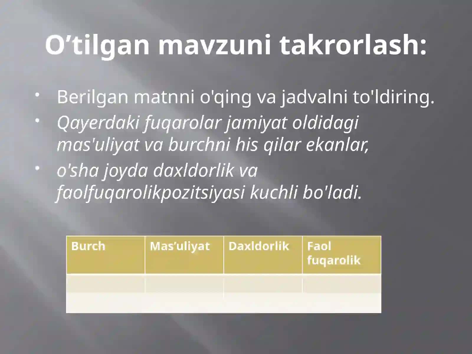 ISTAKLARIMIZNI ANGLASH 2