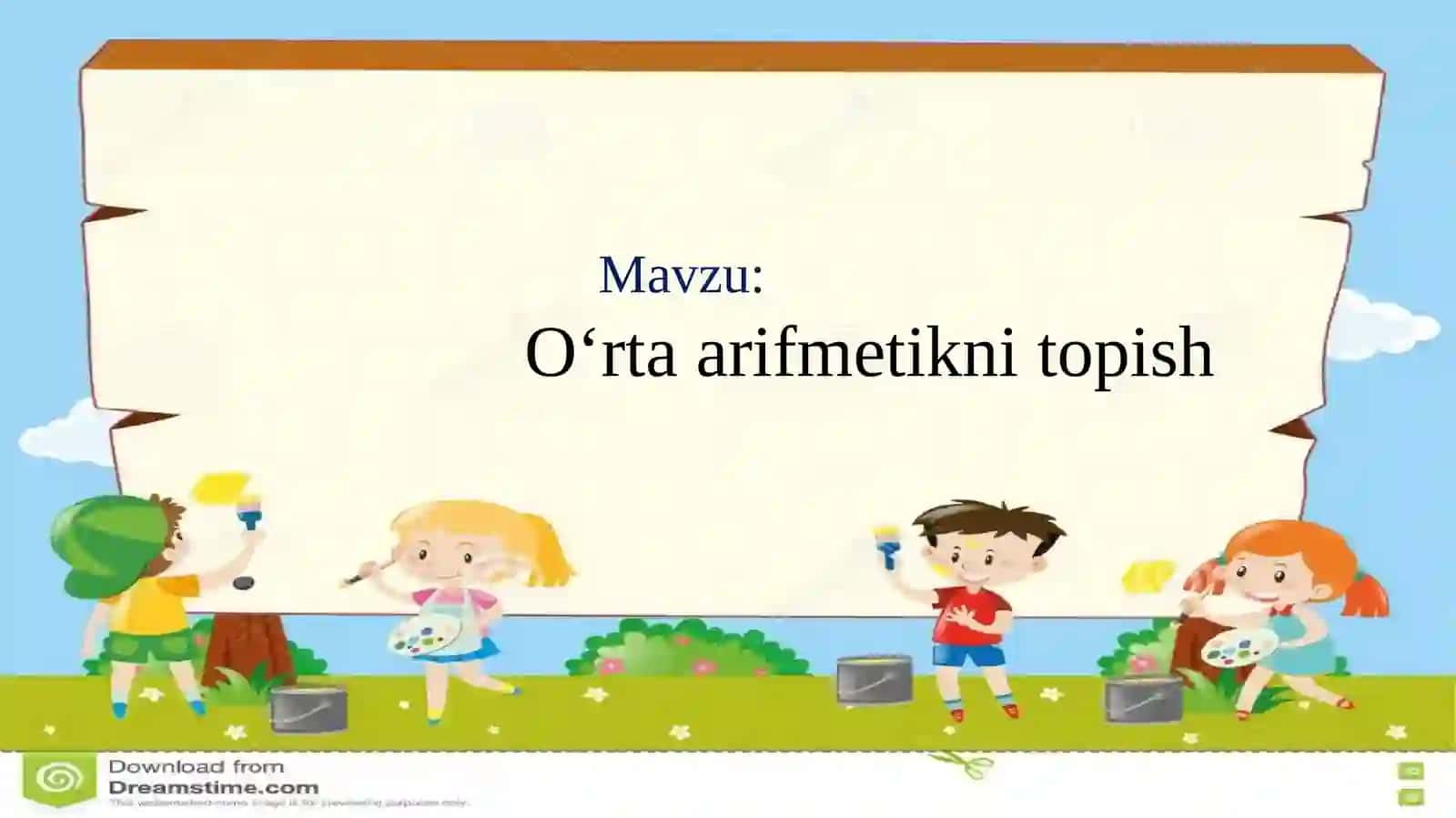 O‘rtaarifmetikni topish 2