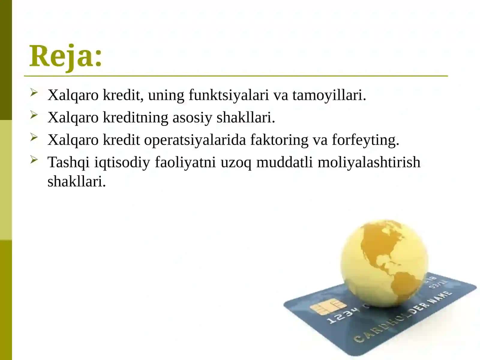 Xalqaro kredit munosabatlari 2