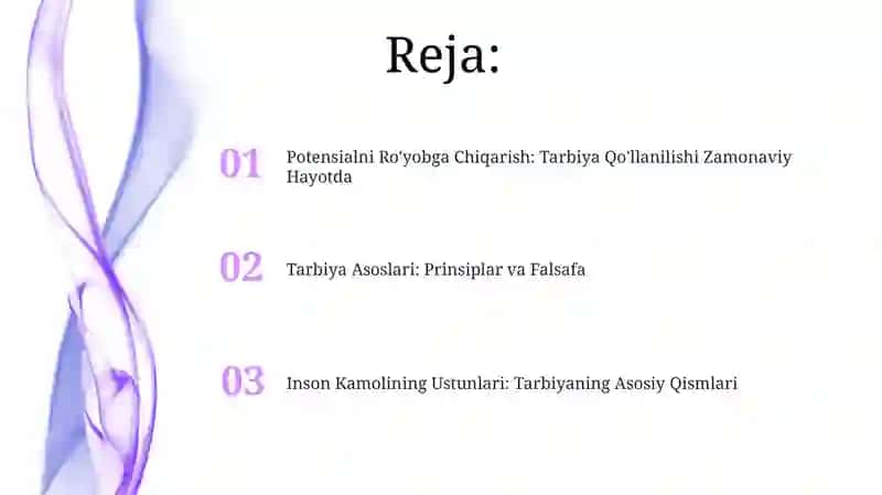 Tarbiya insonning komillikka eltuvchi ilm sifatida 2