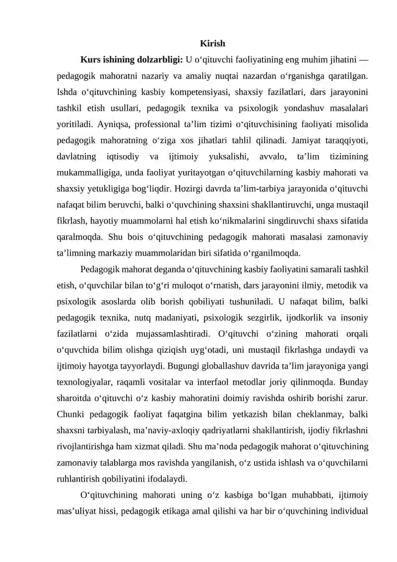Oʻqituvchi faoliyatida pedagogik mahorat 2