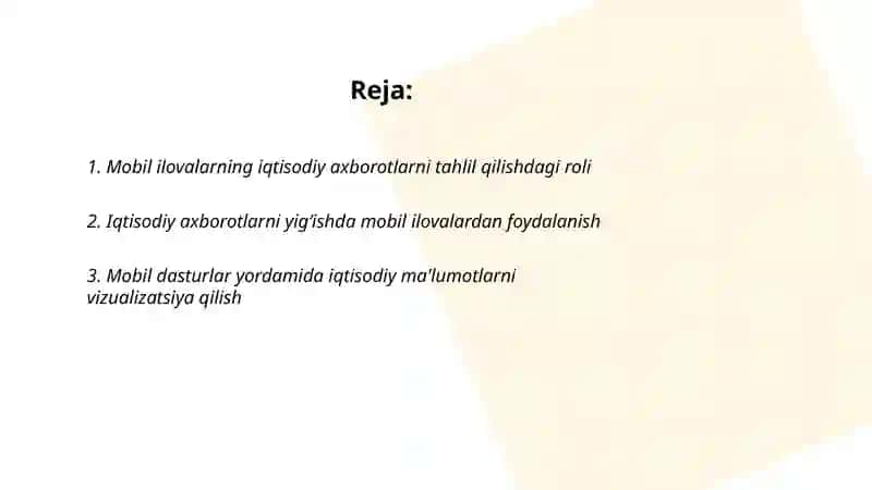 Mobil ilovalar va iqtisodiy axborotlar 2