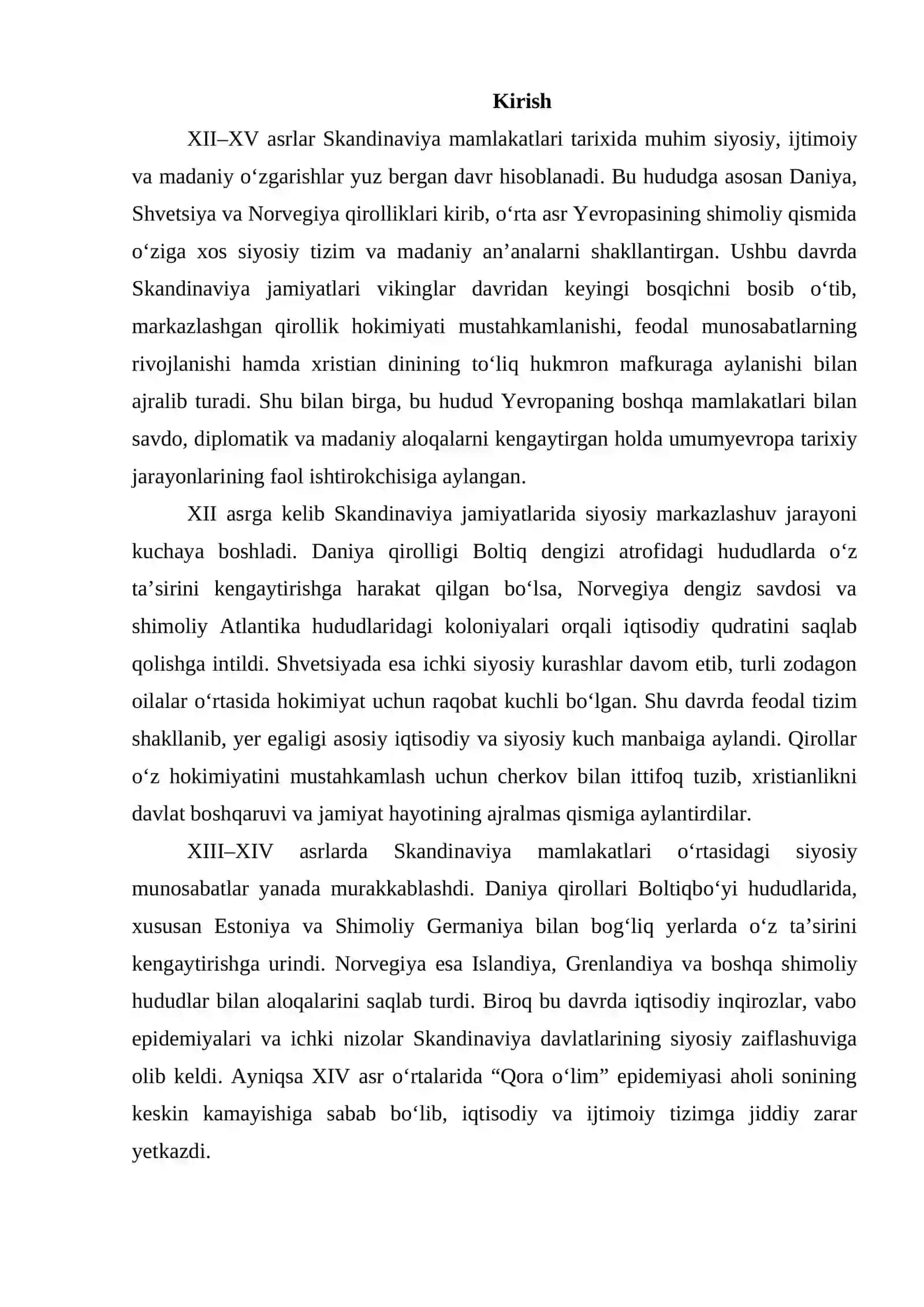 XII-XV asrlarda Skandinav mamlakatlari tarixiga oid ilmiy tadqiqotlar 2