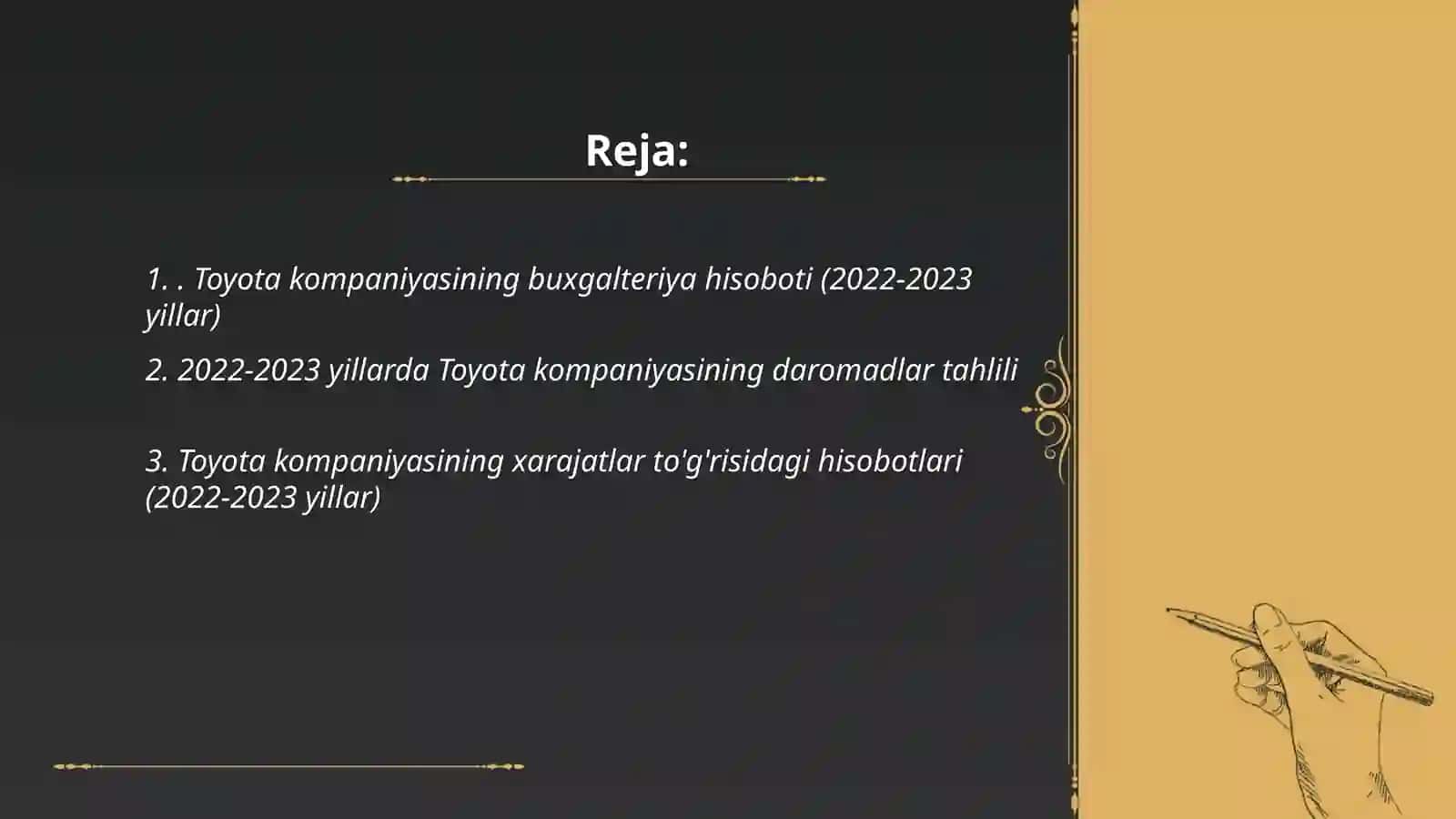 Toyota kompaniyasining buxgalteriya hisoboti (2022-2023 yillar) 2