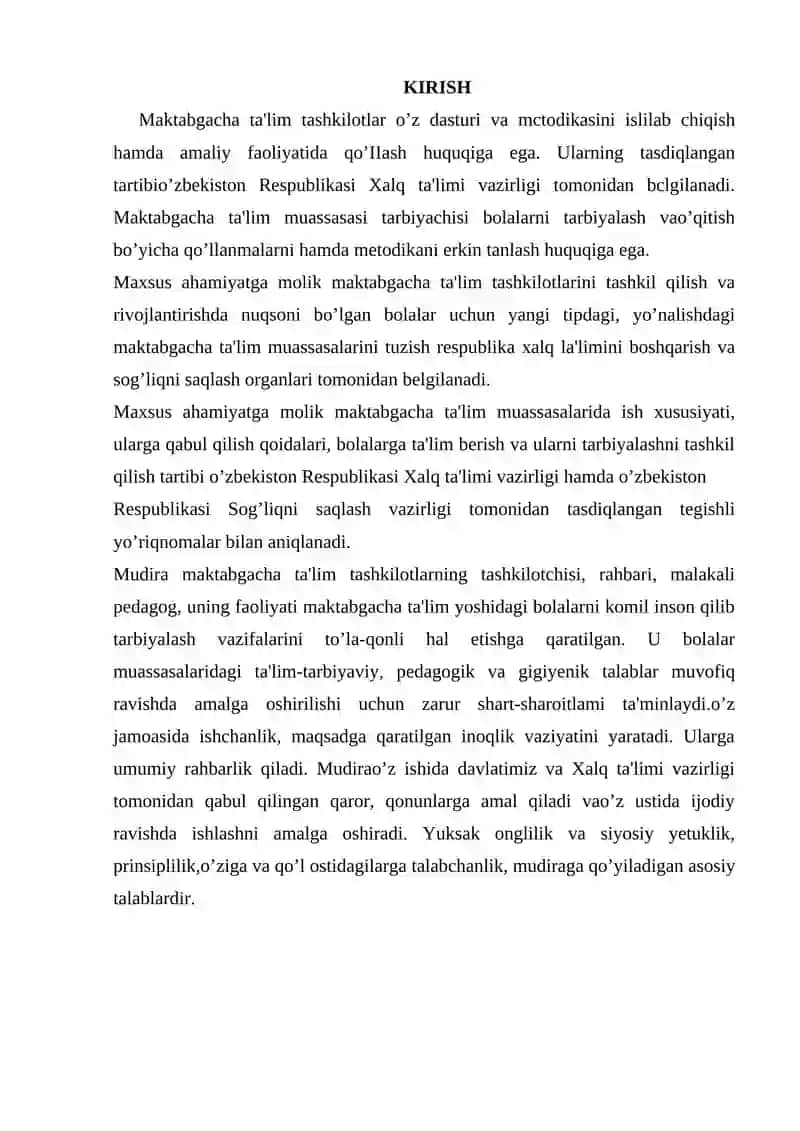 MAKTABGACHA TA'LIM TASHKILOTIGA RAHBARLIK QILISH 2