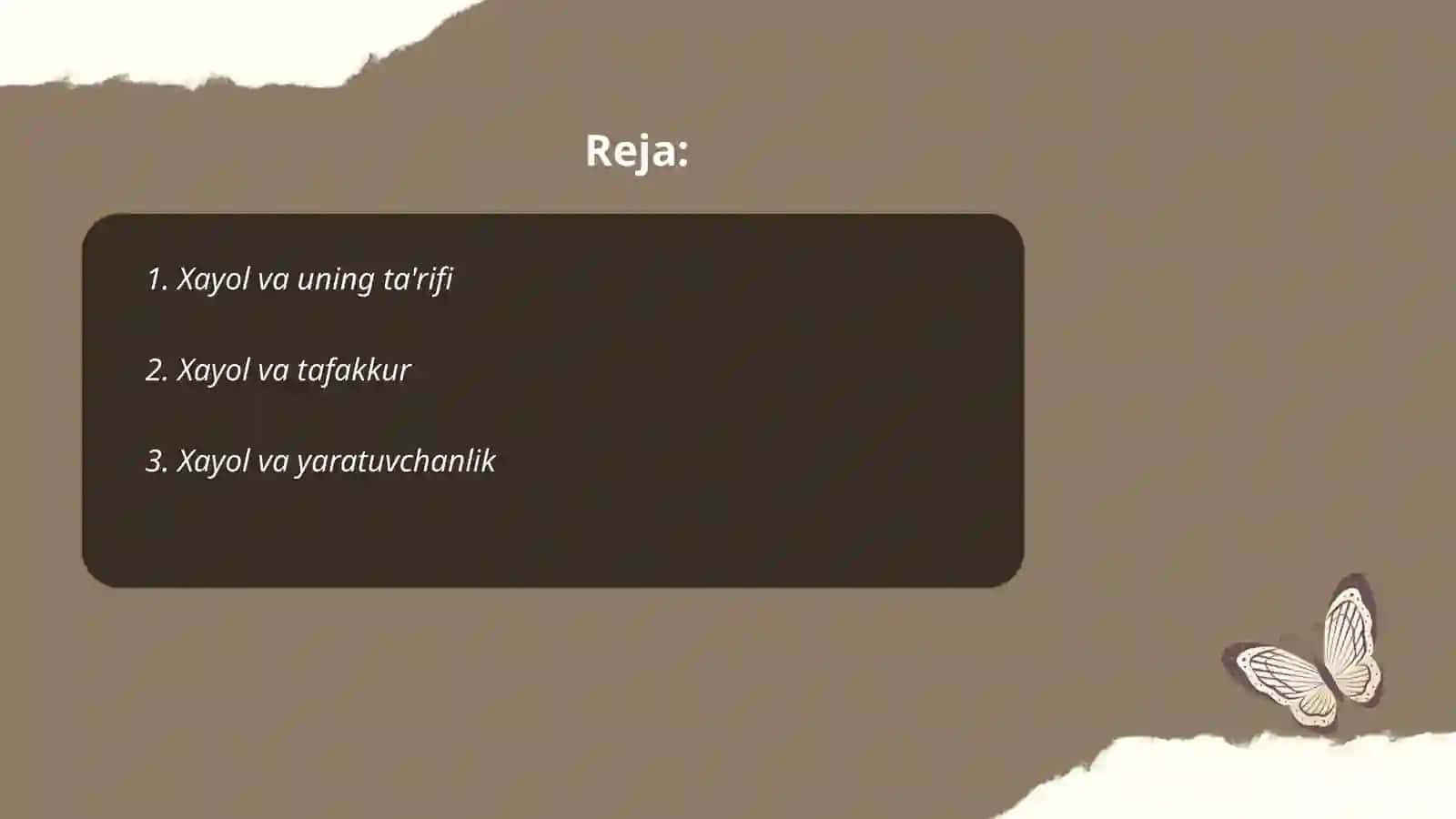 Xayol haqida tushuncha 2