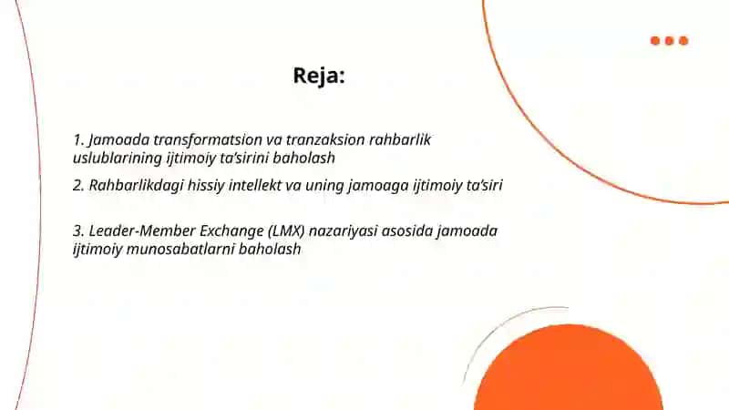 Jamoada rahbarlik roli va ijtimoiy ta’sirni baholash 2