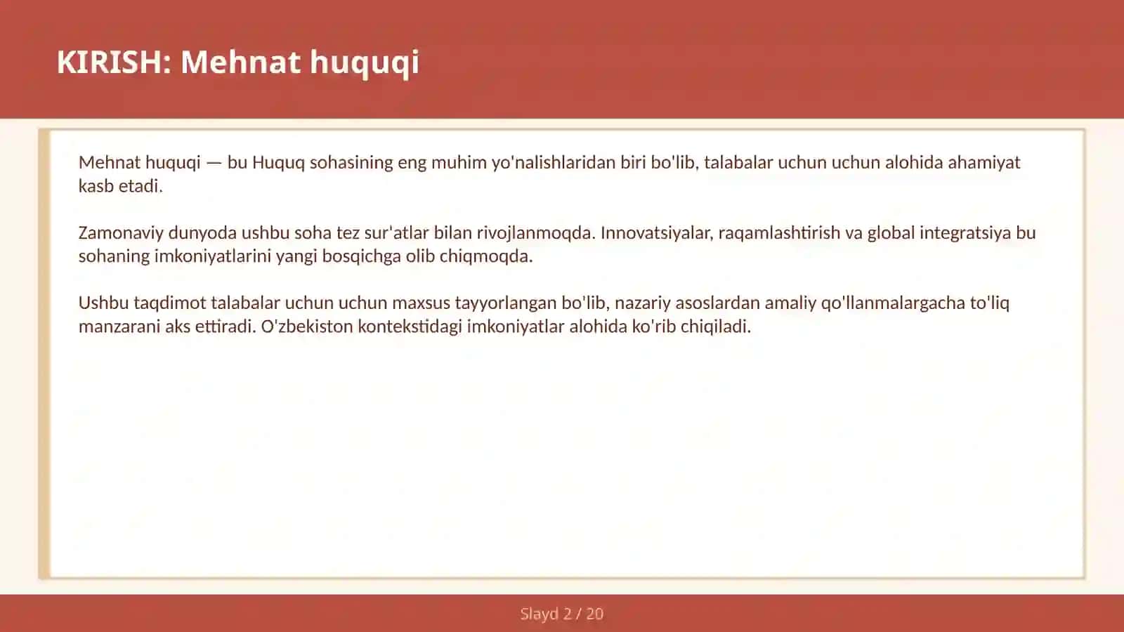 Mehnat huquqi 2