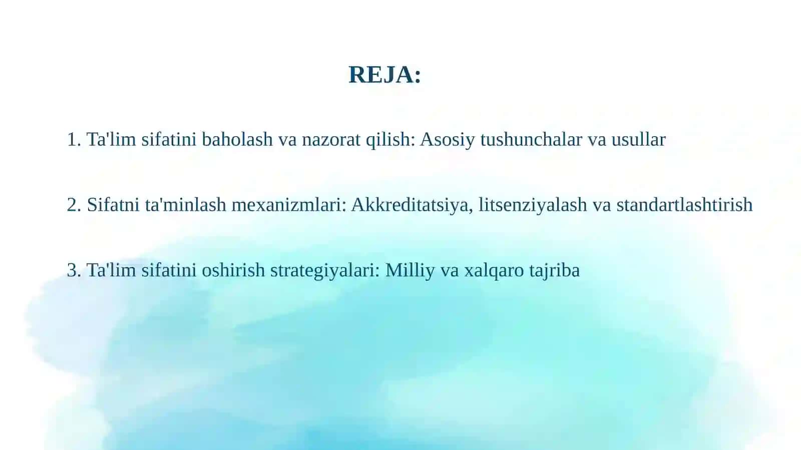 Ta'limsifatinibaholashvanazoratqilish 2