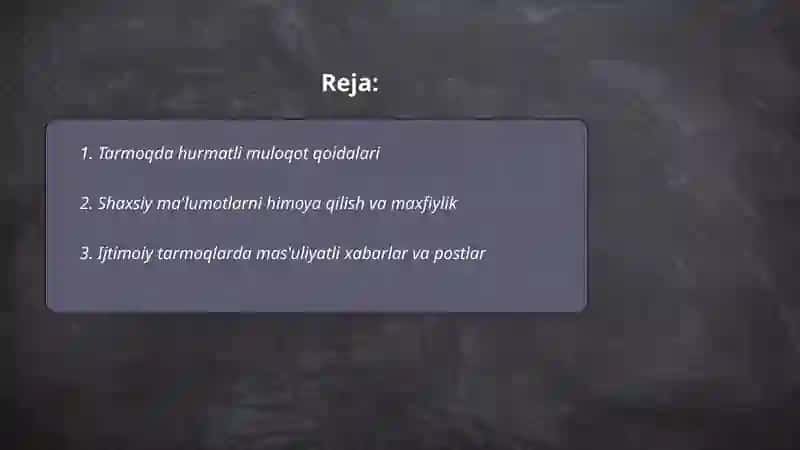 Tarmoq odob axloqi 2