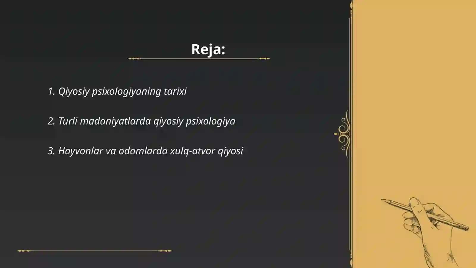 Qiyosiy psixologiya 2