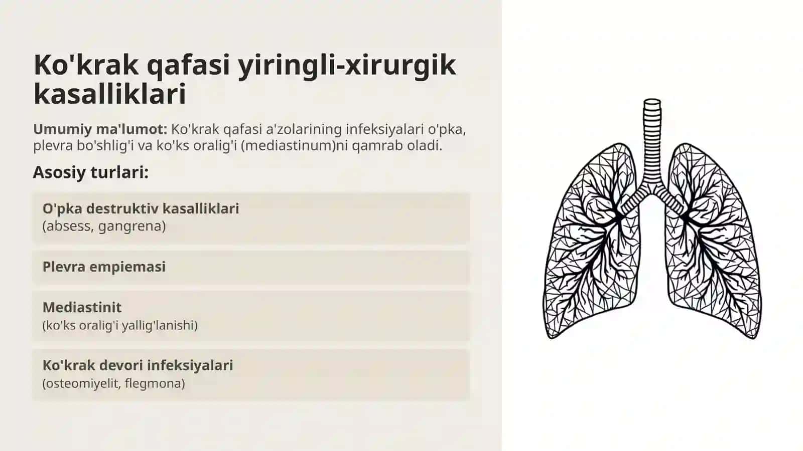 Ko'krak qafasi xirurgik inefksiyalari 2