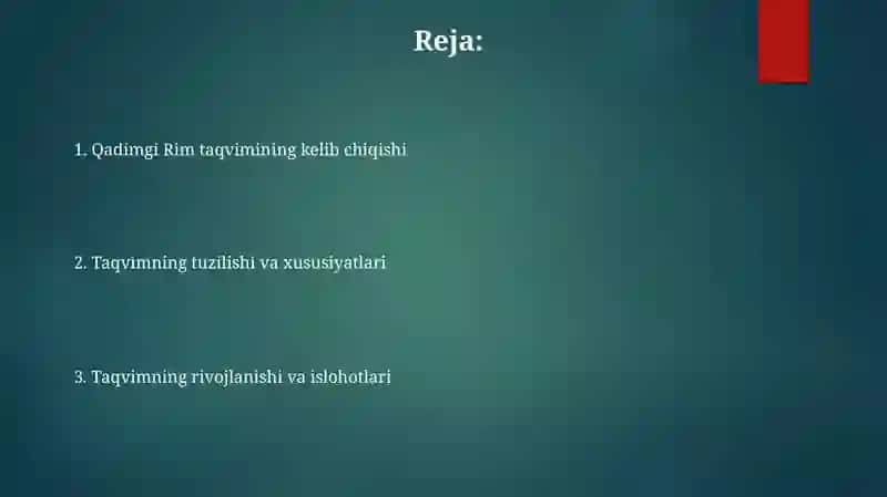 Qadimgi Rim kalendari yaratilishi 2