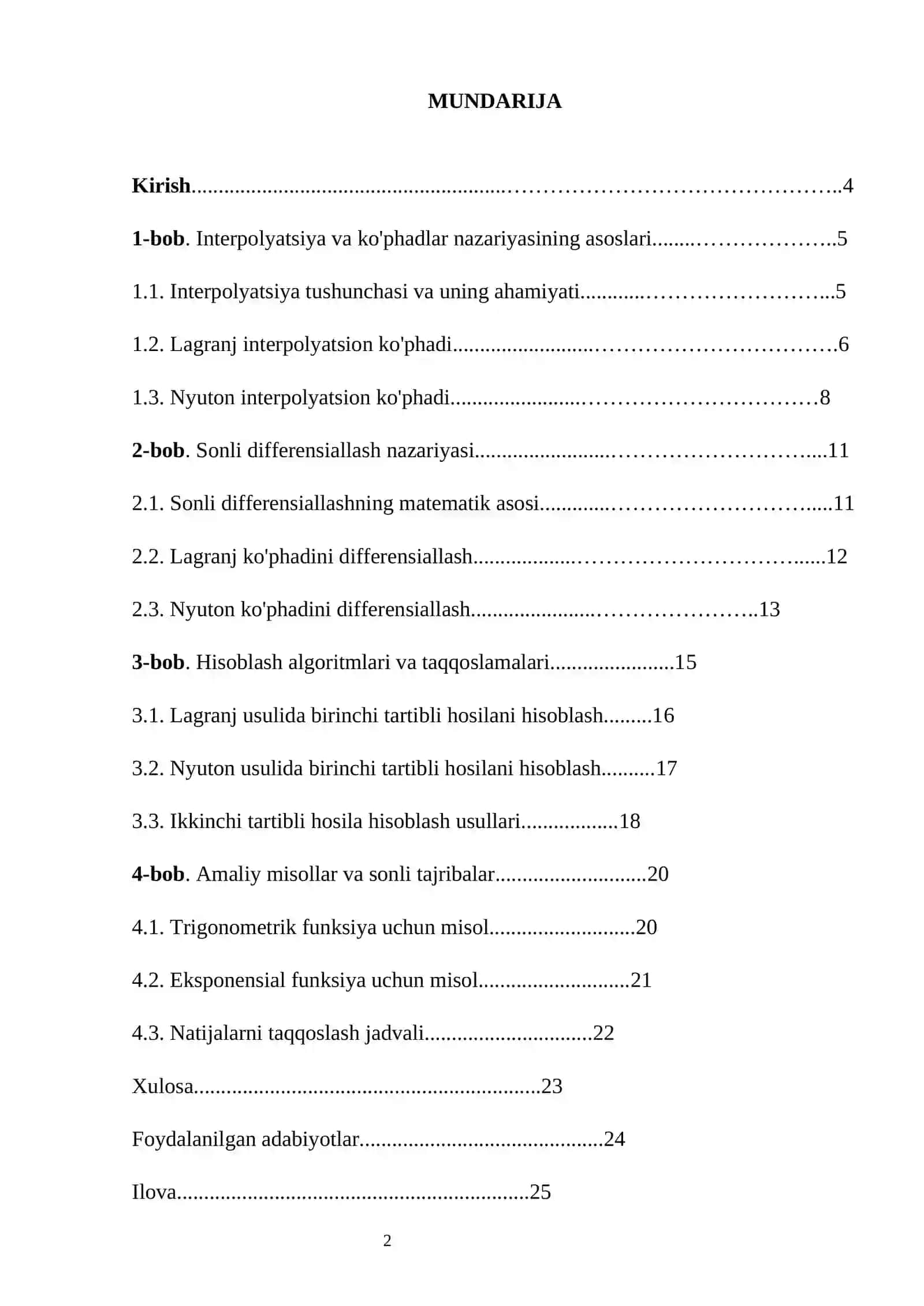 LAGRANJ VA NYUTON KO'PHADLARINI DIFFERENSIALLASH USULLARINING TAHLILI 2
