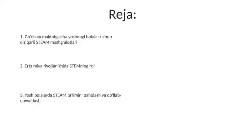 STEAM Ta'limi Mashg'ulotlari 2