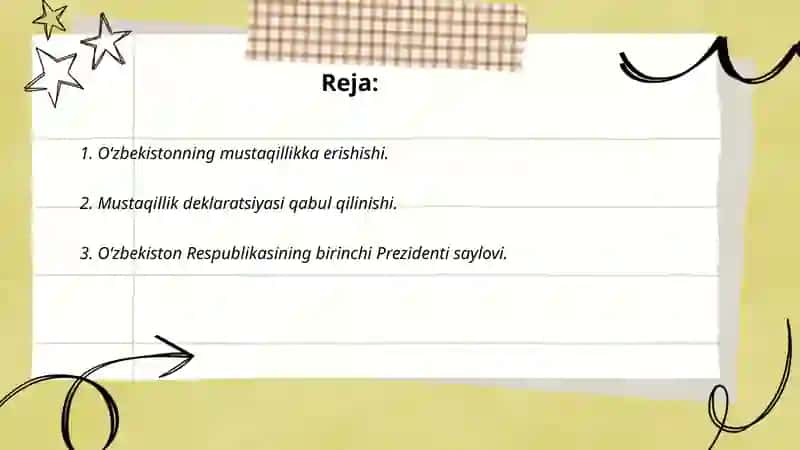 Mustaqil Oʻzbekiston respublikasining tashkil topishi va tarixiy ahamiyati 2