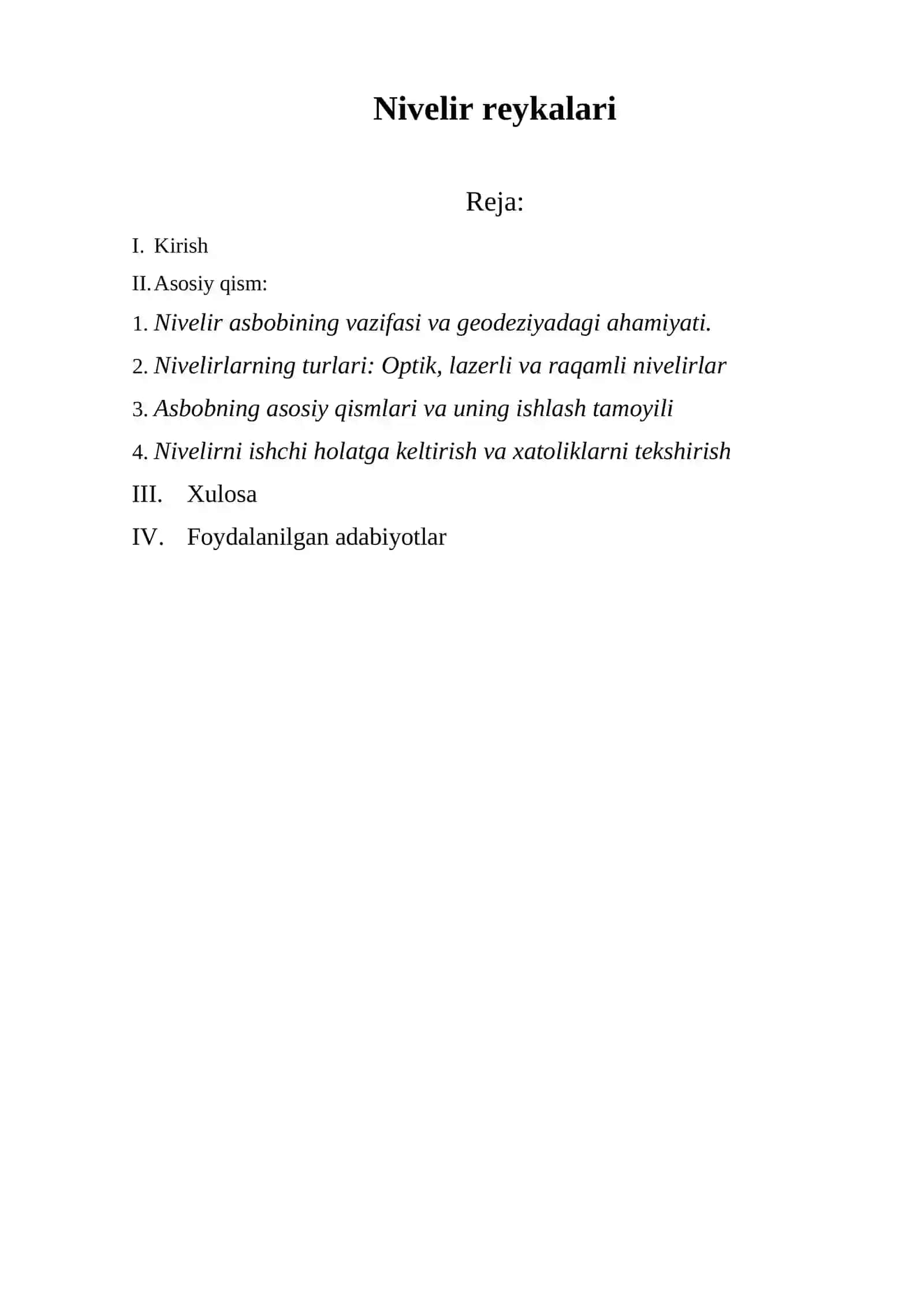 Nivelir reykalari 2