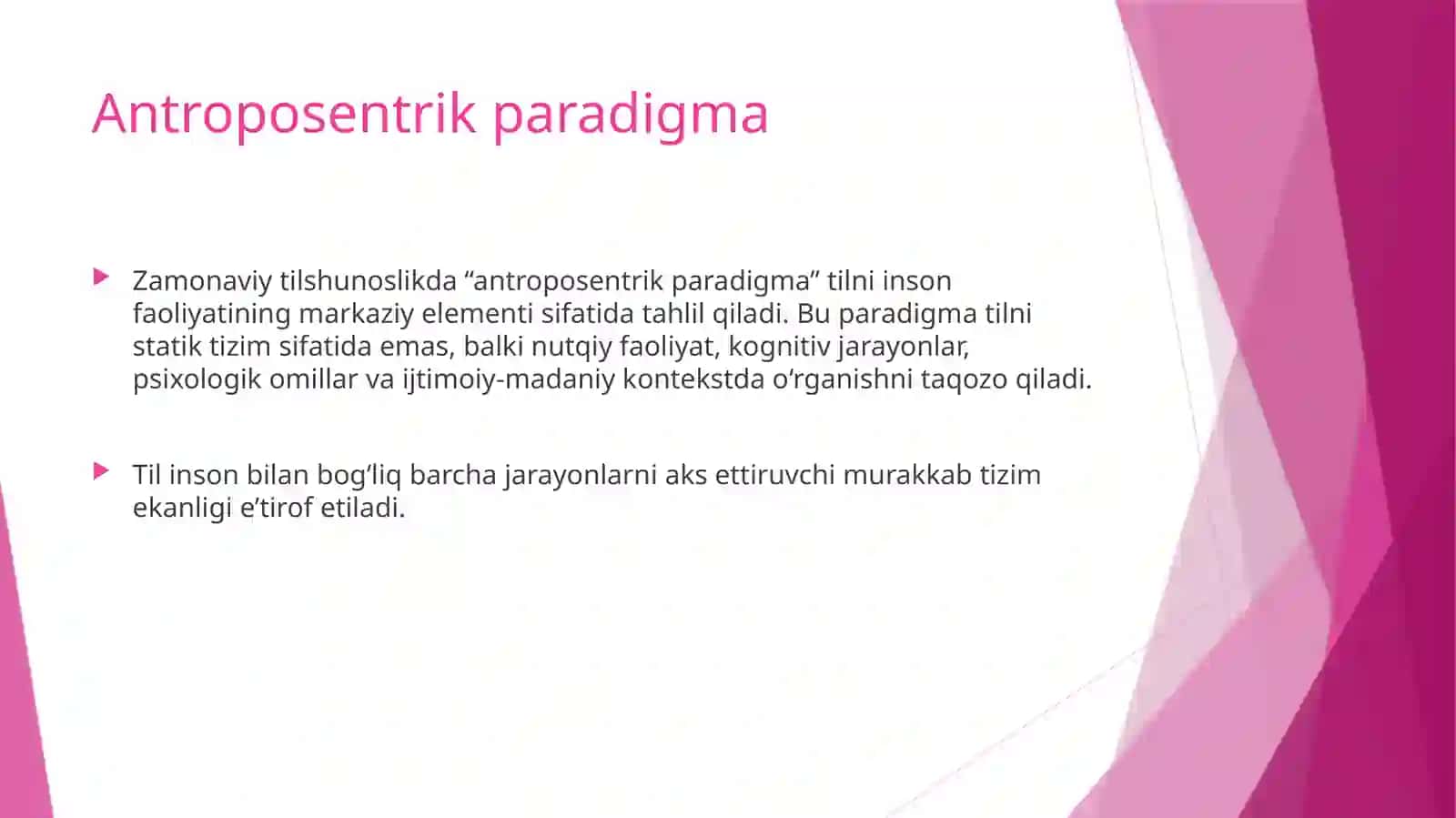 TILSHUNOSLIKDA ANTROPOSENTRIK PARADIGMA 2