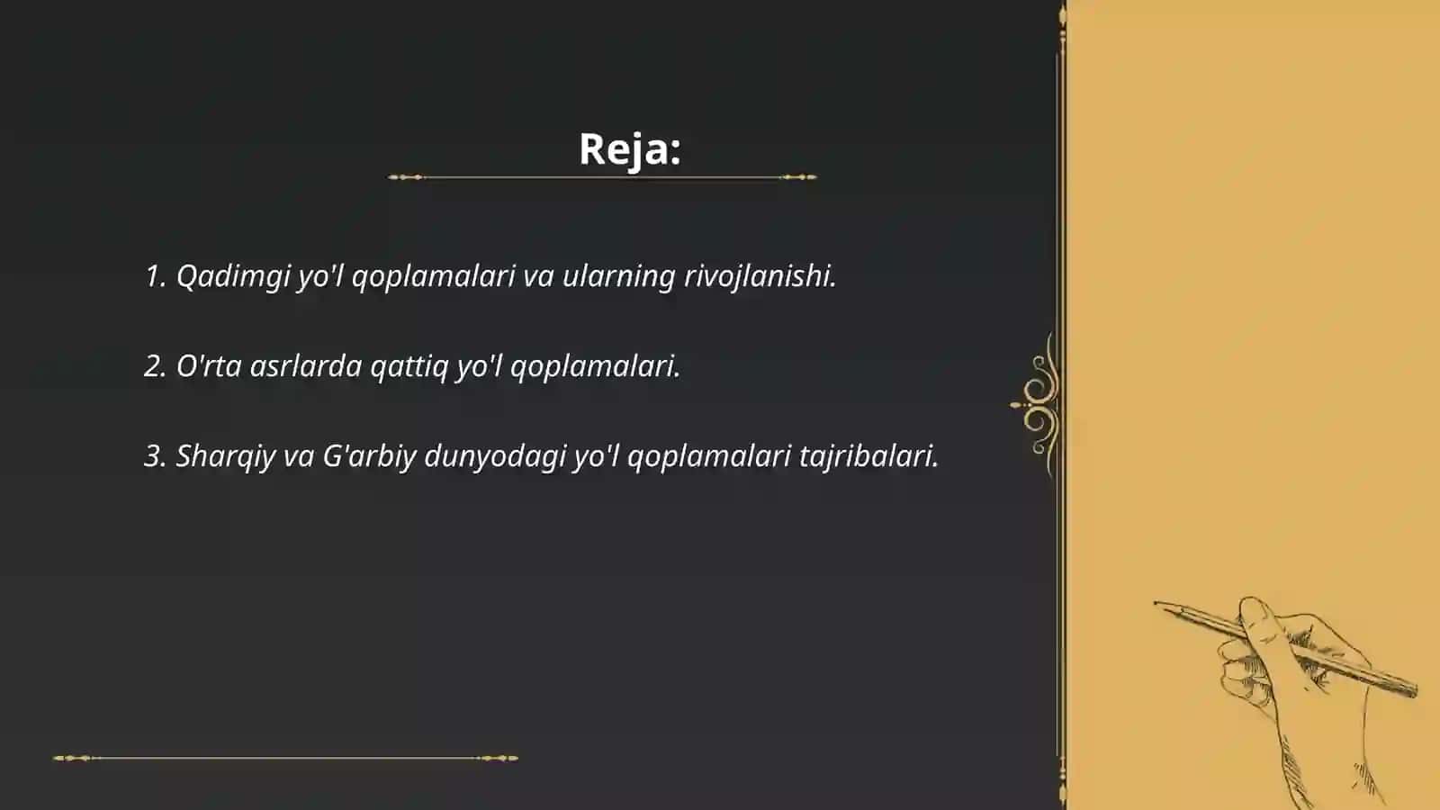 Qattiq qoplamali yo'llarni tarixini o'rganish 2