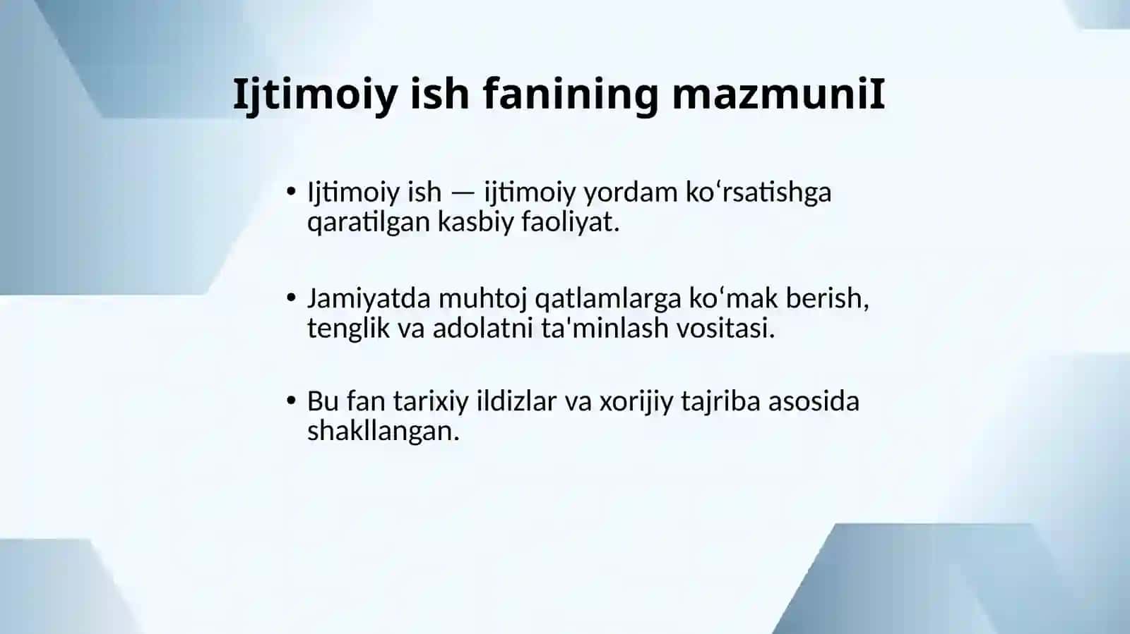 Ijtimoiy ish: ta'rifi va ko'lami 2