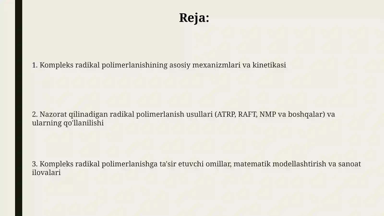 Kоmplеksrаdikаlpоlimеrlаnishrеаksiyalаrivаkinеtikаsi 2