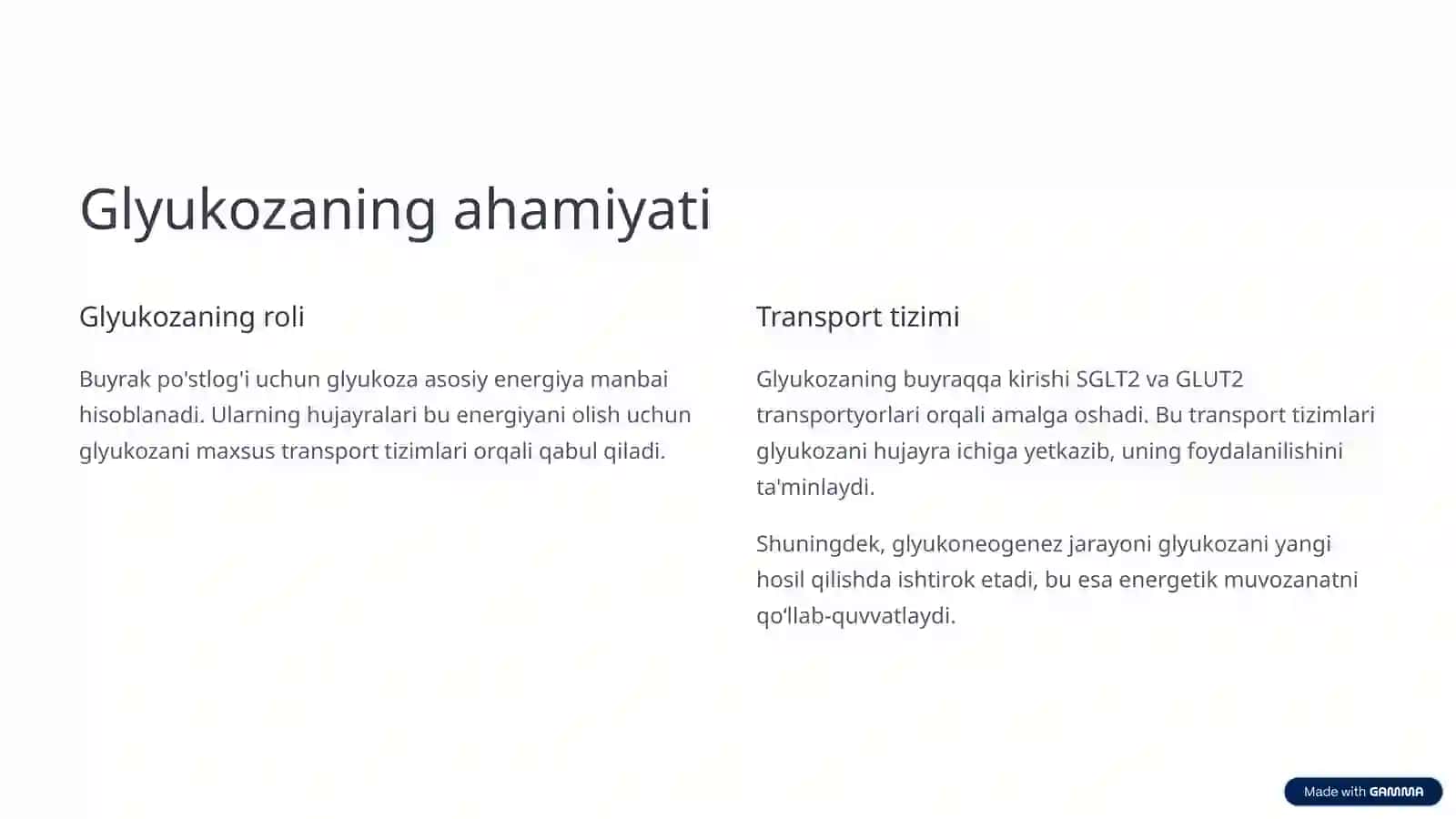 Buyrakning energiya bilan ta'minlanishining asosiy yo'llari 2